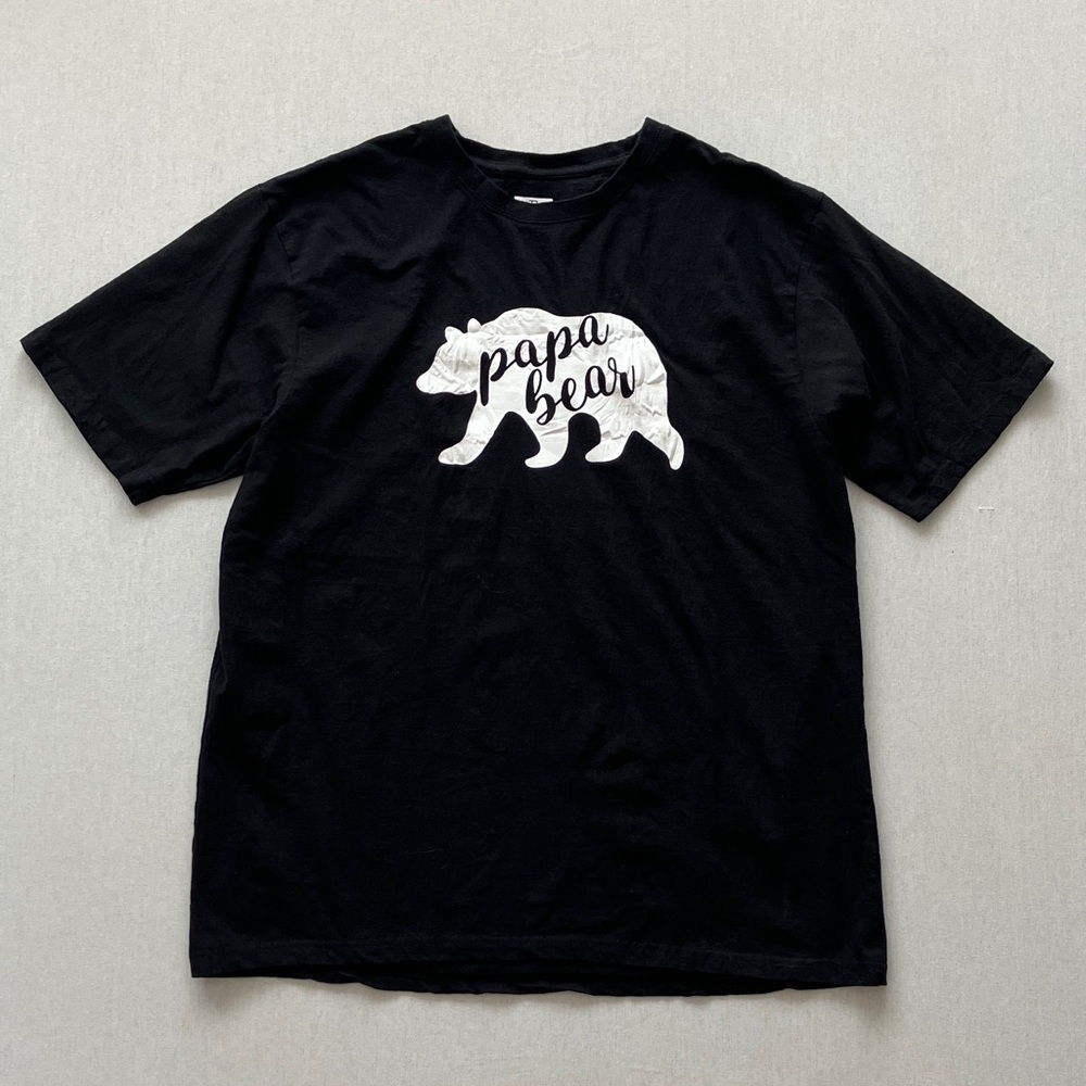 Papa Bear Graphic Short Sleeve Tee - Black